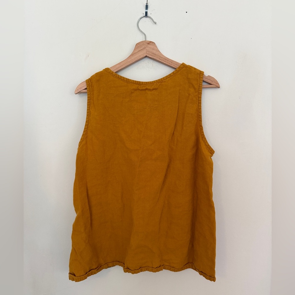 Not Perfect Linen Prague Swing Linen Tank Top, XL, saffron - Picture 2 of 3
